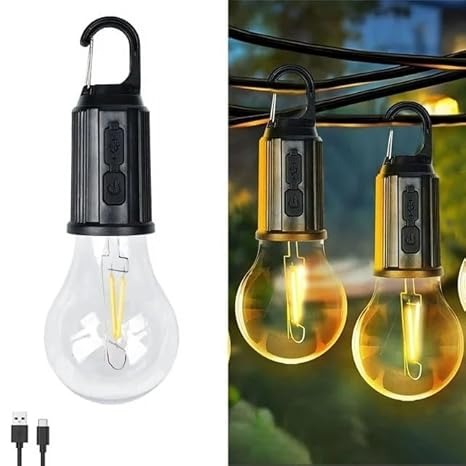 Picture of Solar Charging Hook Camping Light, Portable Waterproof LED Tent Light with Clip Hook, Indoor and Outdoor Hanging Light for Camping, Hiking, Emergency Power Outage