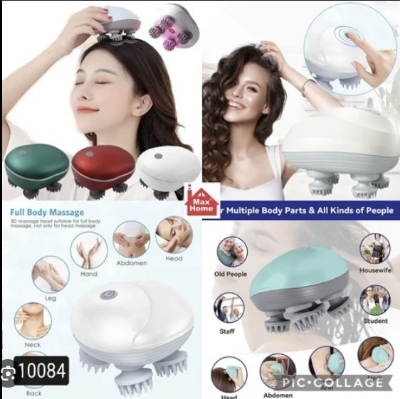 Picture of New Electric Scalp Massager, Portable Head Massager with Kneading 96 Massage Nodes, Handheld Head Scratcher Massager for Stress Relax and Pain Relief, Ideal Gifts for Women, Men