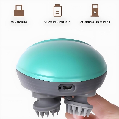 Picture of New Electric Scalp Massager, Portable Head Massager with Kneading 96 Massage Nodes, Handheld Head Scratcher Massager for Stress Relax and Pain Relief, Ideal Gifts for Women, Men