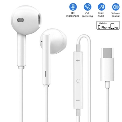 Picture of Apple EarPods with Type-C - In-Ear Headphones Earphone for iPhone 13/14/15/16/17 Series Type-C 3.5mm Suitable For Samsung Xiaomi oppo vivo mi realme iPad Tablet