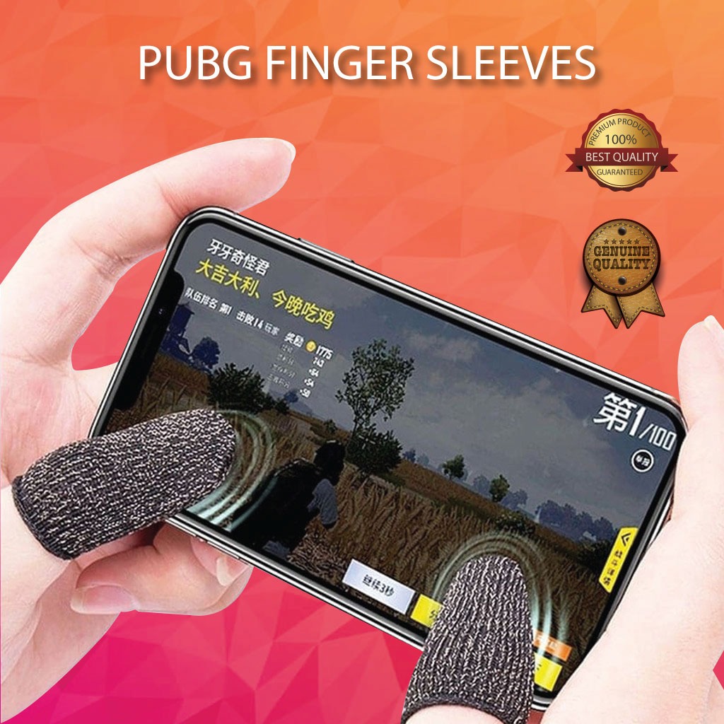 Picture of 1 Pairs ( 2 pcs ) PUBG finger sleeves - Finger Gloves For PUBG - Finger Sleeves For Free Fire - Finger Grip For Gaming - Free Fire Finger Sleeves / Free Fire Finger Gloves / Free Fire Finger Cover - PUBG Finger Gloves for Mobile Gaming - Finger Sleeve