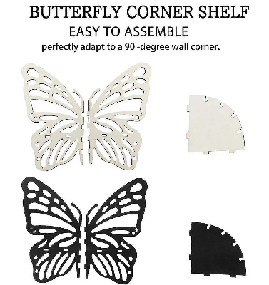 Picture of Butterfly Corner Shelf Creative Shelf Wall Decorations Candle Holders for Home Decor Bedroom Corner Books Display Holder Butterfly Shelves Top Shelf Stand Self