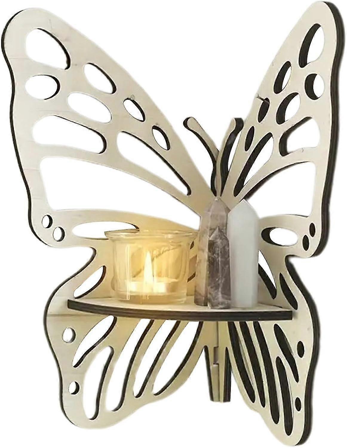 Picture of Butterfly Corner Shelf Creative Shelf Wall Decorations Candle Holders for Home Decor Bedroom Corner Books Display Holder Butterfly Shelves Top Shelf Stand Self