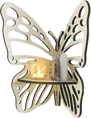 Picture of Butterfly Corner Shelf Creative Shelf Wall Decorations Candle Holders for Home Decor Bedroom Corner Books Display Holder Butterfly Shelves Top Shelf Stand Self