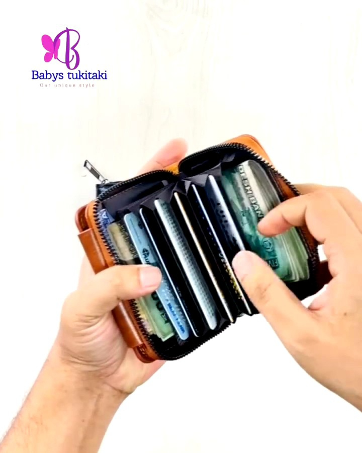 Picture of Men’s & Women’s Stylish Leather Wallet with Zipper & Double Button | Multi Card Holder Purse