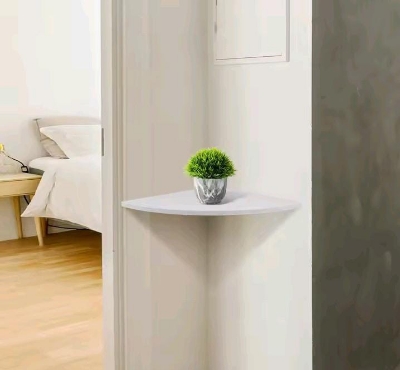 Picture of Wall Mount Projector Storage Rack Corner Shelf Kitchen shelf Wall Shelf Wall-mounted Display Storage Organizer Rack for Living Room Office Home Decor corner shelves Floating bedroom shelf Flower shelf  Top  shelf  Bathrom shelf  Pvc Board