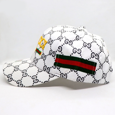 Picture of New White Embroidery logo Cotton Curved Visor Cap