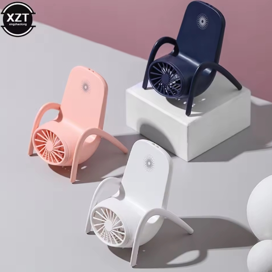 Picture of New Universal mobile phone desktop holder with dual blade fan, adjustable height, detachable clip, convenient for playing games