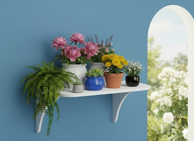 Picture of Floating Shelf Wall Wood Hanging Rope Durable Rack for Living Room Bedroom Bathroom Kitchen Decorative Rack Stand Self