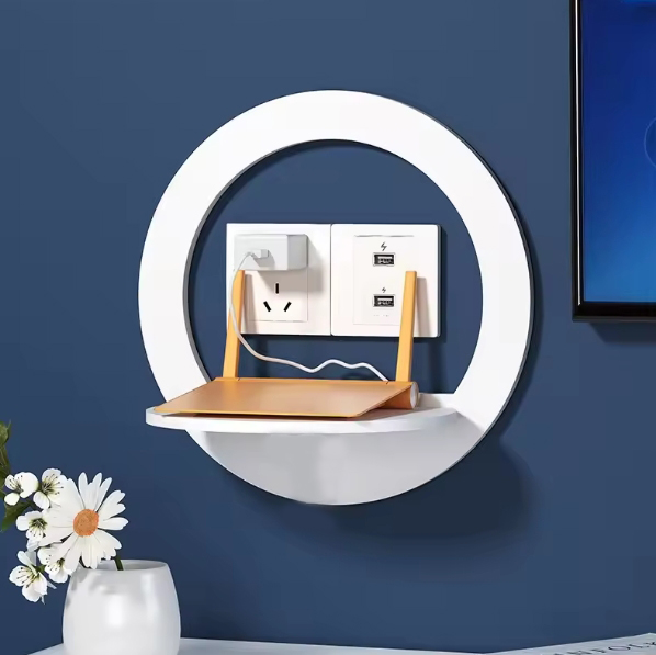 Picture of Router Stand Wall Shelf, No Punching Socket Bracket, Wall-mounted Set-top Box Wifi Stand Wireless Storage Shelf