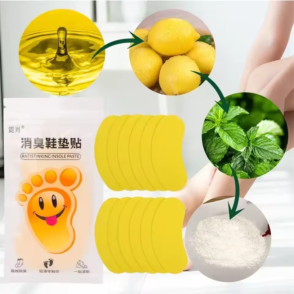 Picture of 10 Pcs Shoes Deodorant Sticker Deodorant Foot Odor Deodorants Sneaker Smell Fresh Fruity Aroma Insole Sterilization Sticker | Deodorization Shoes Insole Sticker Portable Long-lasting Deodorizing Shoe Pad Self-adhesive Anti Odor Fragrant Insoles Patch