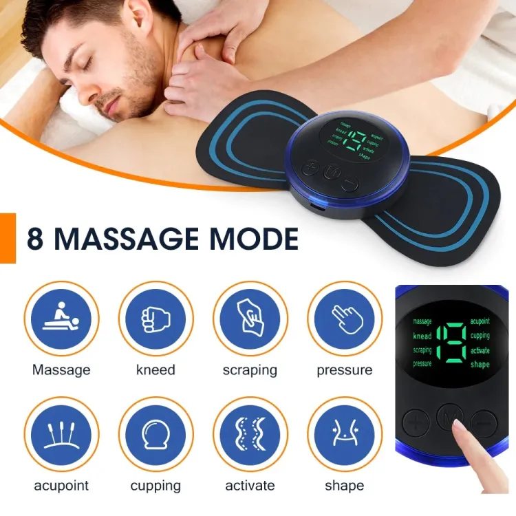 Picture of Tens Units EMS Mini Massager,Muscle Stimulator Full Body Relaxation Machine Rechargeable Device for Legs Back Neck Pain Relief Electromagnetic Therapy For Unisex