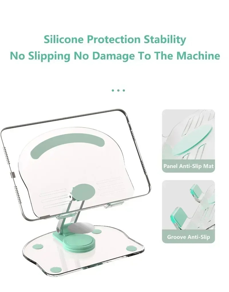Picture of New 360° Rotation Tablet Desktop Stand Suitable for iPad Pro 9.7 Air 4 5 Mini 6 11 Mi Pad Transparent Acrylic Desktop Phone Stand