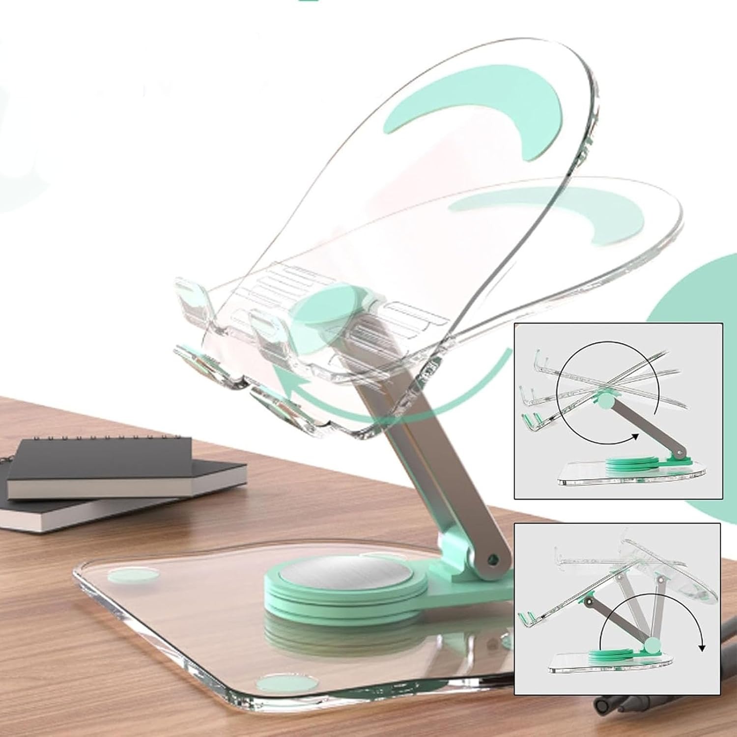 Picture of New 360° Rotation Tablet Desktop Stand Suitable for iPad Pro 9.7 Air 4 5 Mini 6 11 Mi Pad Transparent Acrylic Desktop Phone Stand