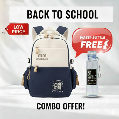 Picture of Premium Lightweight School Bag for Teens – Spacious College Backpack with Free Water Bottle