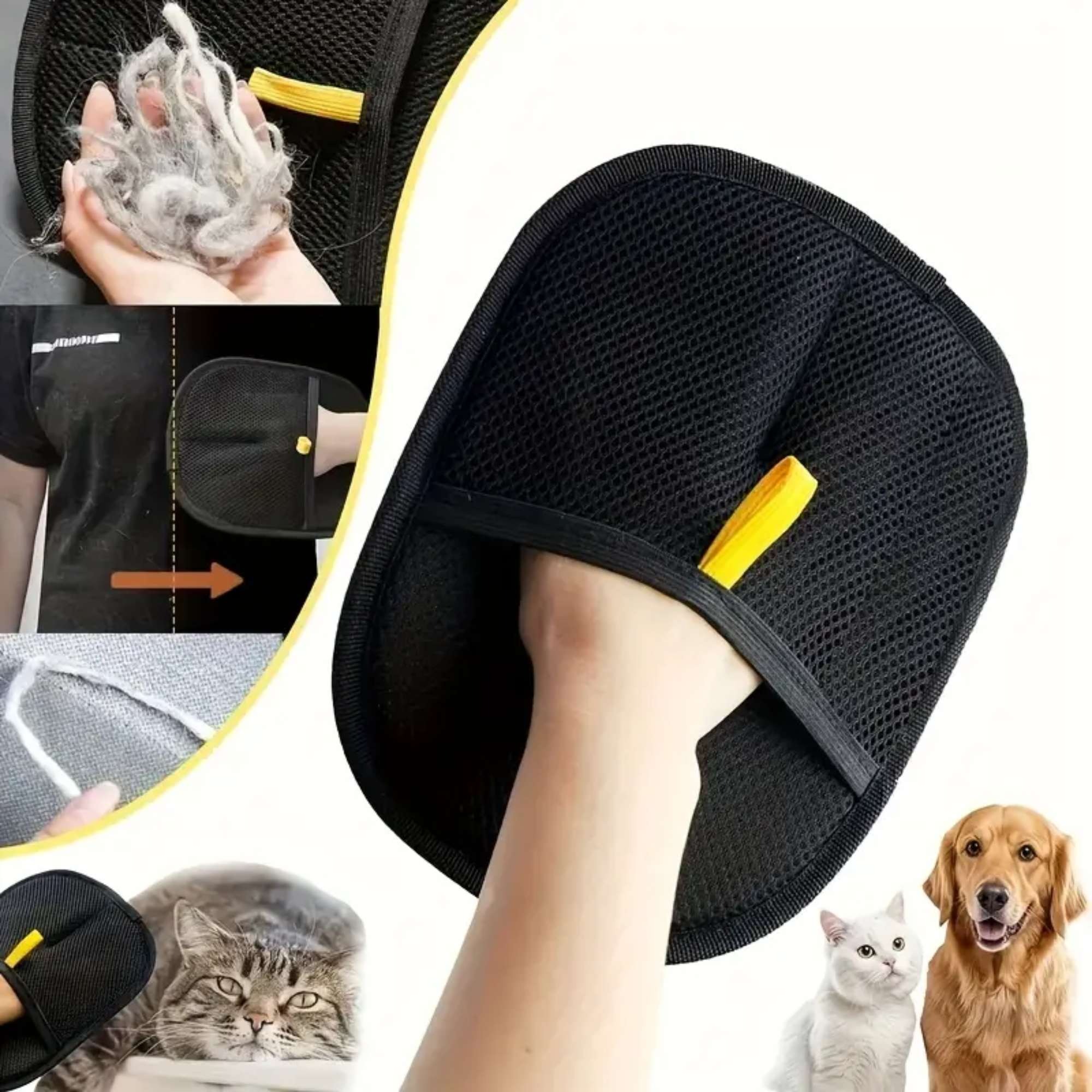 Picture of Soft Grooming Gloves Pet Hair Depilation Brushing Tools For Dog Cat Cleaning Efficient Brush Remover From Clothes Carpet-