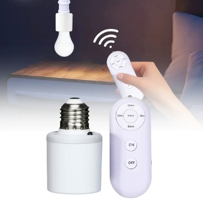 Picture of Smart AC220V Wireless remote Control Lamp Holder With Timing Adjustment Function Smart Light LED Lamp Base Universal
