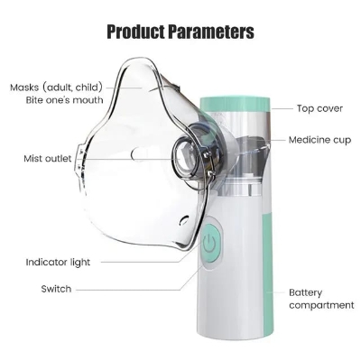 Picture of Portable Mini Handheld Mesh Nebulizer Machine/ Ultrasonic Steam Inhaler Nebulizer Machine For Child & Adults Nebulization-Smart USB Connector