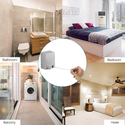 Picture of Drying Lines for Clothes, No Drilling Washing Line 20kg 4.2m Wall Mounted Drying Line with Adjustable Stainless String Heavy Duty Durable for Hotel Bathroom Balcony Clothes Quilt with Glue and Screw