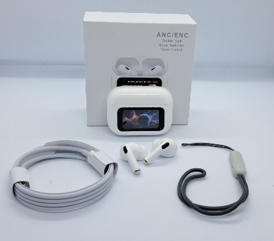 Picture of Airpods Pro New ANC/ENC A9 PRO 5th Generation Wireless Earbuds with LED Smart Touch Screen Display