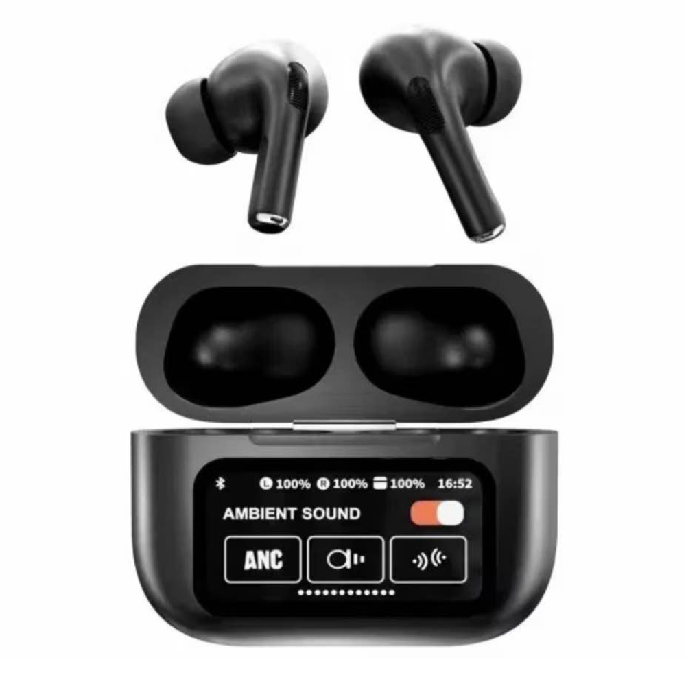 Picture of Airpods Pro New ANC/ENC A9 PRO 5th Generation Wireless Earbuds with LED Smart Touch Screen Display