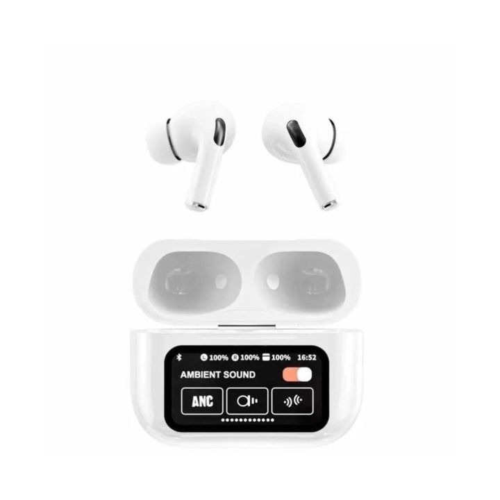 Picture of Airpods Pro New ANC/ENC A9 PRO 5th Generation Wireless Earbuds with LED Smart Touch Screen Display