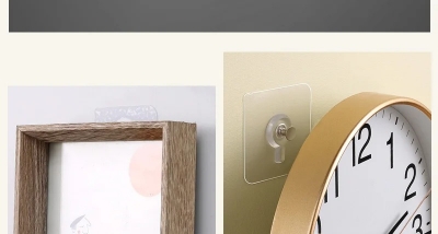 Picture of Screw Hooks with Nut Self Adhesive Hanging Holder Shelf Rack Mounted Photo Picture Wall Free Drill Kitchen Bathroom Decor