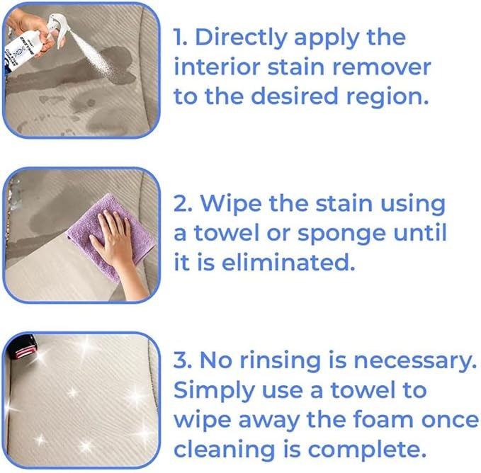 Picture of 5 Seconds Car Stain Remover Car Seat Upholstery Strong Stain Remover Interior Fabric Leather Cleaning Multifunctional Car Foam Cleaner for Car