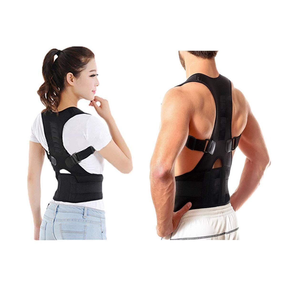 Picture of Real Doctors Sweat Belt Posture Brace Shoulder Back Support, Seat Back Pain Support, Posture Corrector Belt, Unisex Magnetic Back Brace Posture, Magnetic Posture , Adjustable Posture Corrector Belt For Man & Women