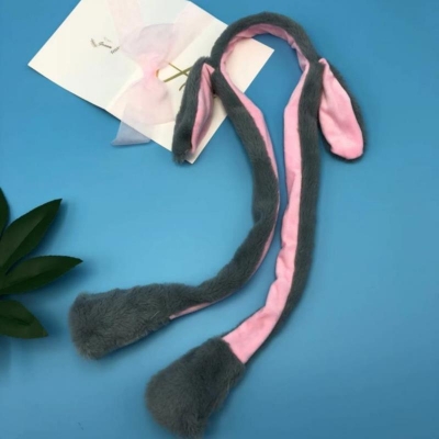 Picture of Bunny Ears Headband Moving Cute Warm Plush Airbag Rabbit Funny Gift Movable