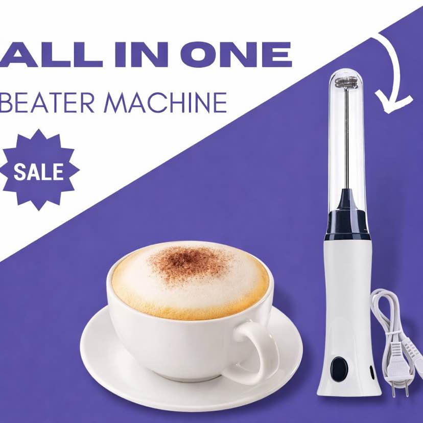 Picture of Rechargeable Portable Electric Egg Beater for Home Baking, Coffee, Cake Mixer, Handheld Cooking Stick, Handheld Type