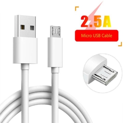 Picture of Tecno Micro Usb Support (Type-B) Cable - White Fast Charging Data Cable