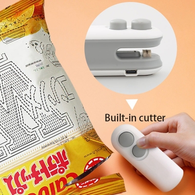 Picture of Mini Plastic Bag Sealer Portable Food Snack Sealing Machine USB Rechargeable Hand Pressure Heat-sealing Device