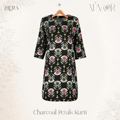 Picture of Charcoal Petals Kurti 