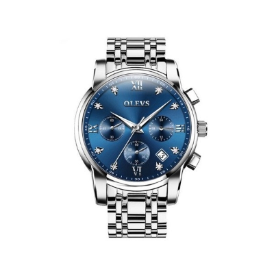 Picture of OLEVS 2858 Luxury Luminous Chronograph Men wristwatch-Silver Blue