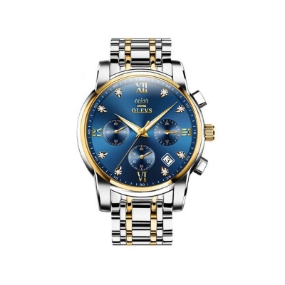 Picture of OLEVS 2858 Luxury Luminous Chronograph Men wristwatch-Silver Gold & Blue