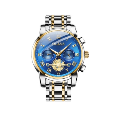 Picture of Olevs 2859 Luxury Business Chronograph Men’s Watch – Silver Gold & Blue