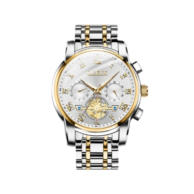 Picture of Olevs 2859 Luxury Business Chronograph Men’s Watch – Silver Gold & White