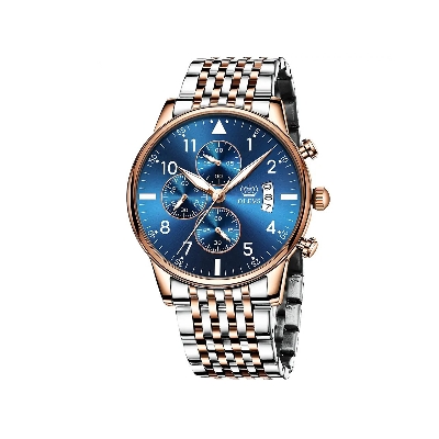 Picture of OLEVS 2869 Luxury Chronograph Stainless Steel Business Series Men’s Wristwatch- Silver Blue