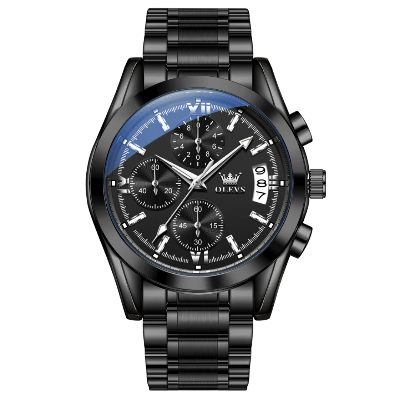 Picture of OLEVS 2987 Men’s Stainless Steel Luxury Quartz Watch-Full Black