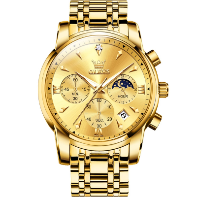 Picture of OLEVS 3639 ChronoSport Watch For Men-Full Golden
