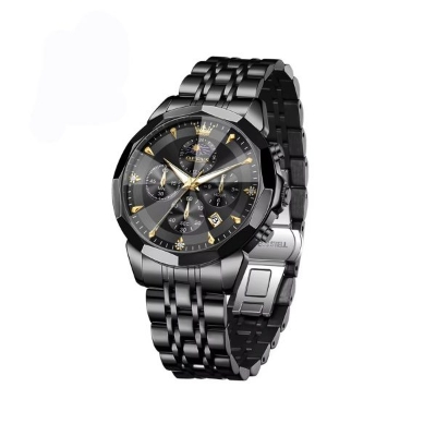 Picture of OLEVS 3673 Moon Chronograph Stainless Steel Men’s Watch- Black