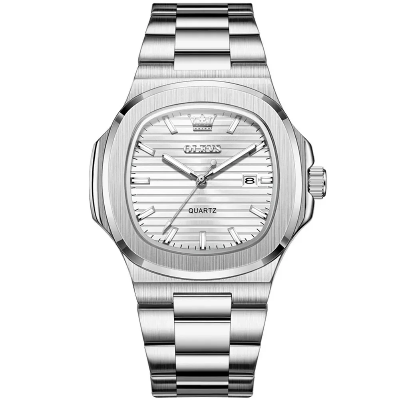 Picture of OLEVS 3696 Luxury Mens Quartz Watch-Silver and White