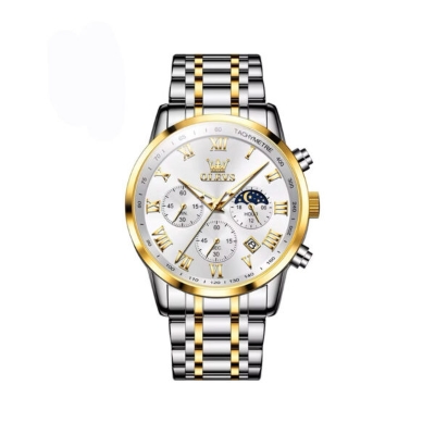 Picture of Olevs 5529 Chronograph Watch For Men – Silver & Gold