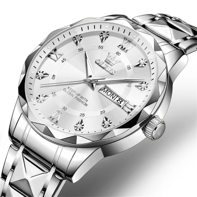 Picture of Olevs 5609 Watch For Men-Full Silver