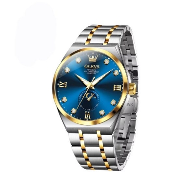Picture of OLEVS 7069 Mechanical Business Class Men’s Watch-Gold Blue
