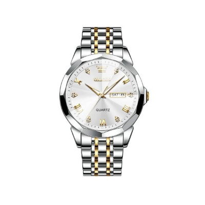 Picture of Olevs 9931 New luxury Fashion stainless steel imported quartz movement wrist-watch for Men- Silver Golden and White