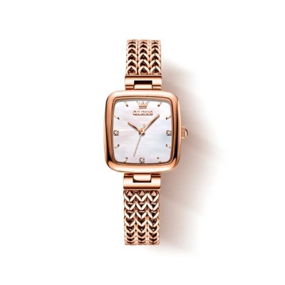 Picture of Olevs 9951 Luxury Fashion Women Watch- Rose Gold & White