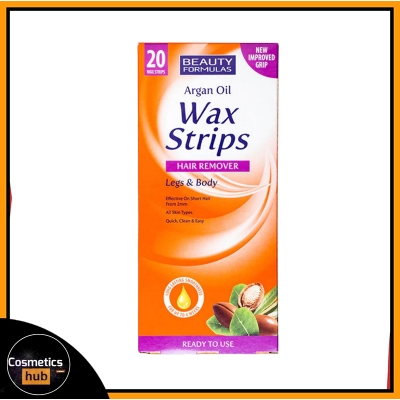 Picture of Beauty Formulas Argan Oil Hair Removal Wax Strips For Legs & Body  20p