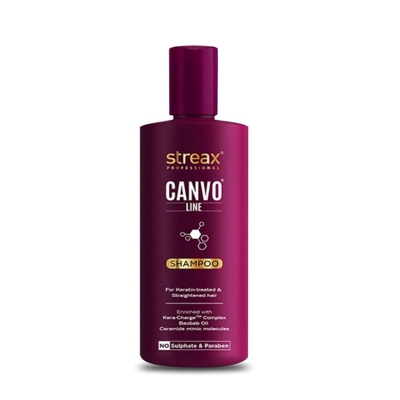 Picture of Streax Professional Canvo Line Shampoo For Keratin Treated And Straightened Hair 300 ml